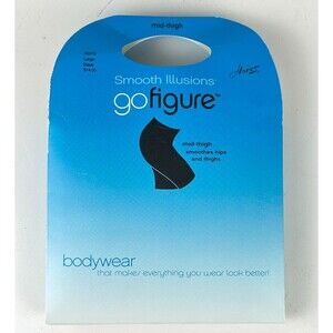 GO FIGURE Hanes Smooth Illusions BLACK Size L Hip + Thigh Smoother NEW